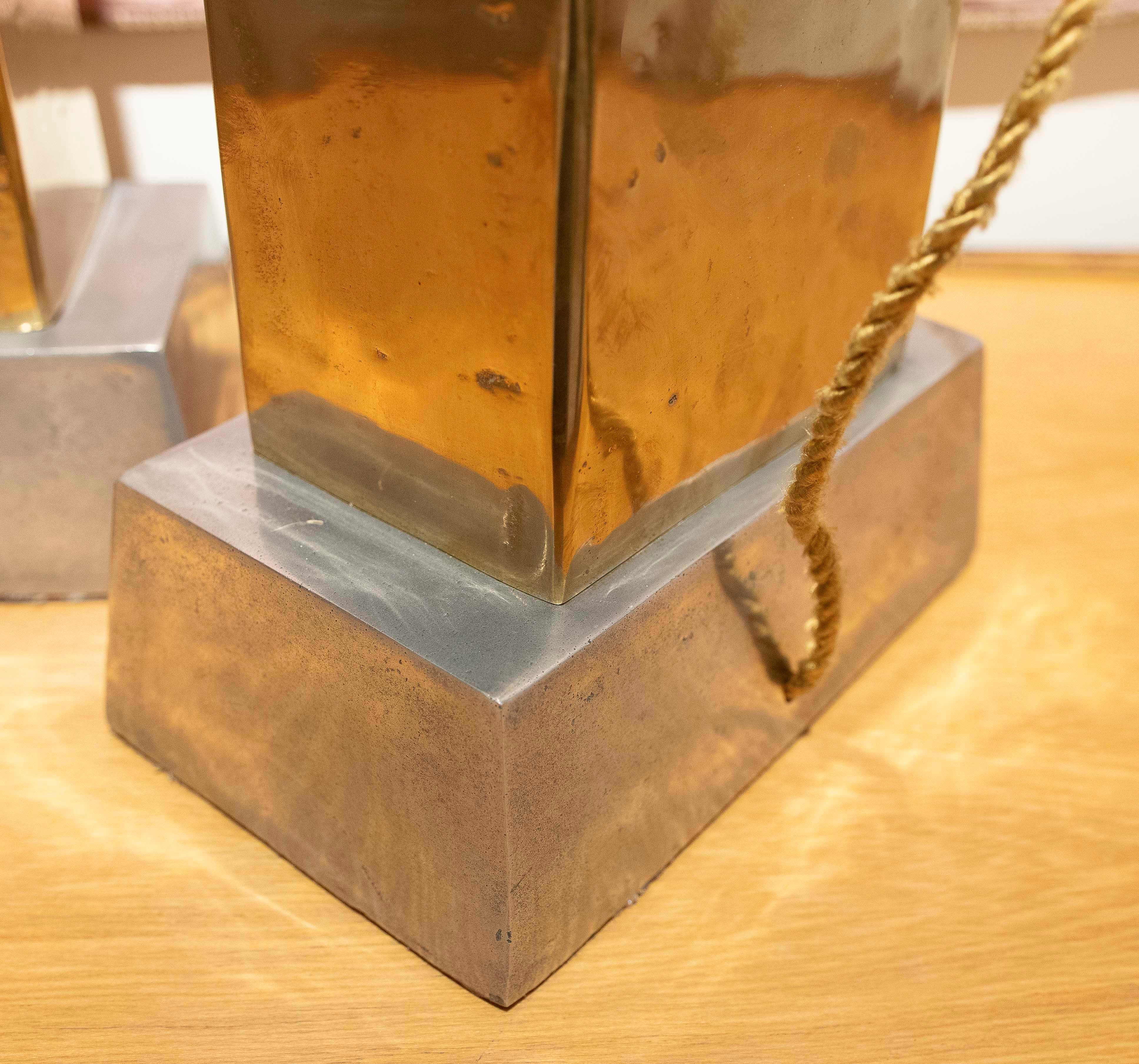 Paire de lampes espagnoles en bronze par l'artiste David Marshall, années 1980 en vente 7