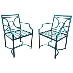 1980s Pair of Spanish Iron Garden Armchairs