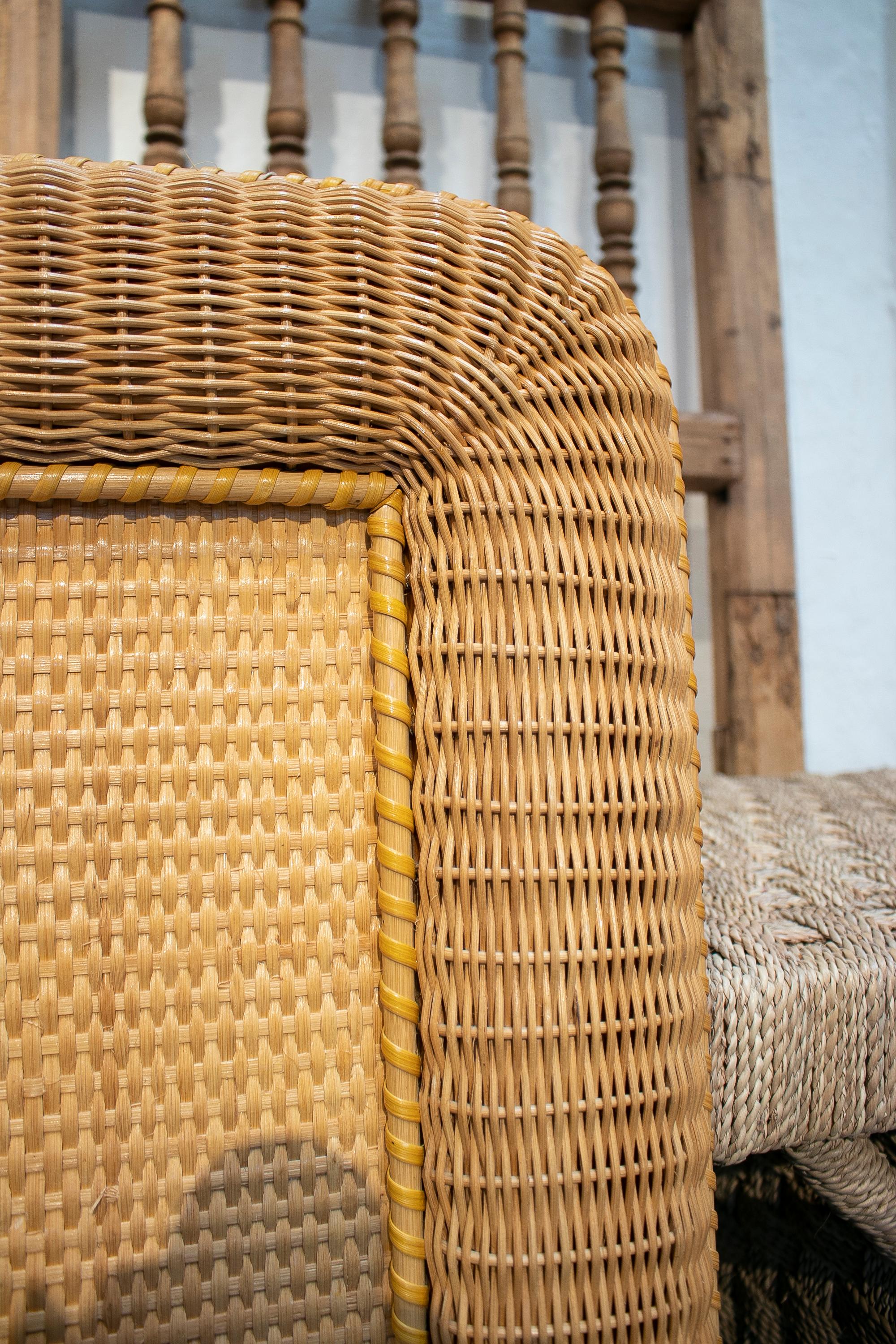 1980s Pair of Spanish Wicker Headboards For Sale 4