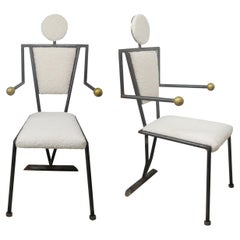 Vintage 1980S Pair of Structural Occasional “Human Chairs”, French 