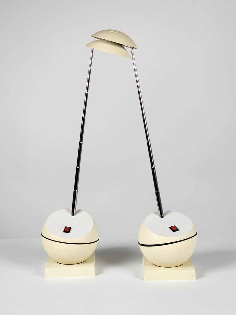 1980s Pair of Telescopic Halogen Table Lamp, Italy For Sale at 1stDibs