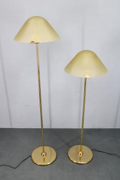 1980s Pair of VeArt-Murano Floor Lamps in Brass Finish, Italy