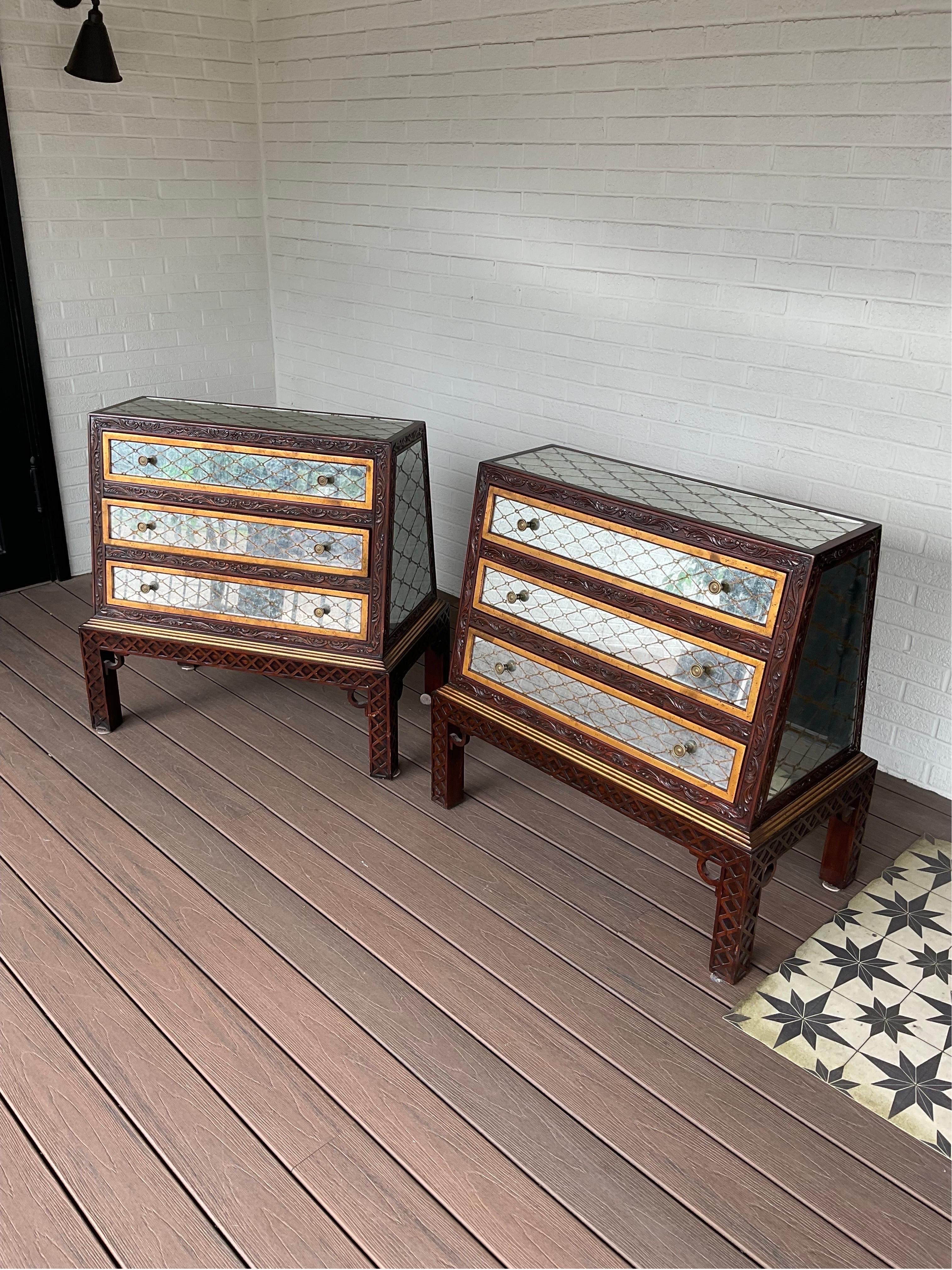 Hand-Carved 1980s Pair of Vintage Dowry Chests by Monarch for Century Furniture