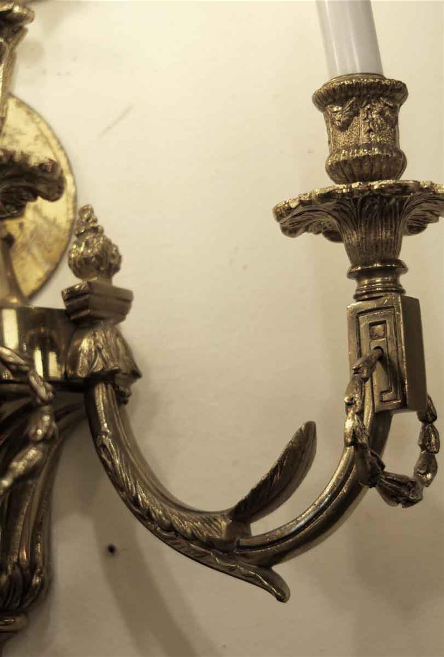 1980s Pair of Waldorf Astoria Heavy Bronze Sconces from the Conrad Suite Foyer 2