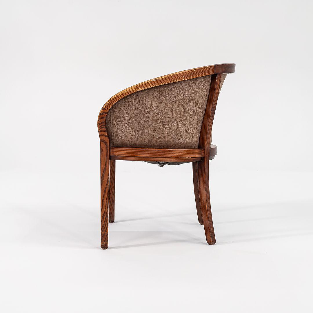 1980s Pair of Ward Bennett for Brickel Associates Yoke Chairs in Oak and Suede For Sale 3