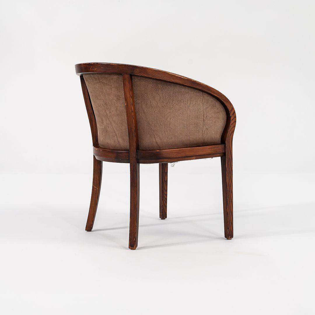 Late 20th Century 1980s Pair of Ward Bennett for Brickel Associates Yoke Chairs in Oak and Suede For Sale