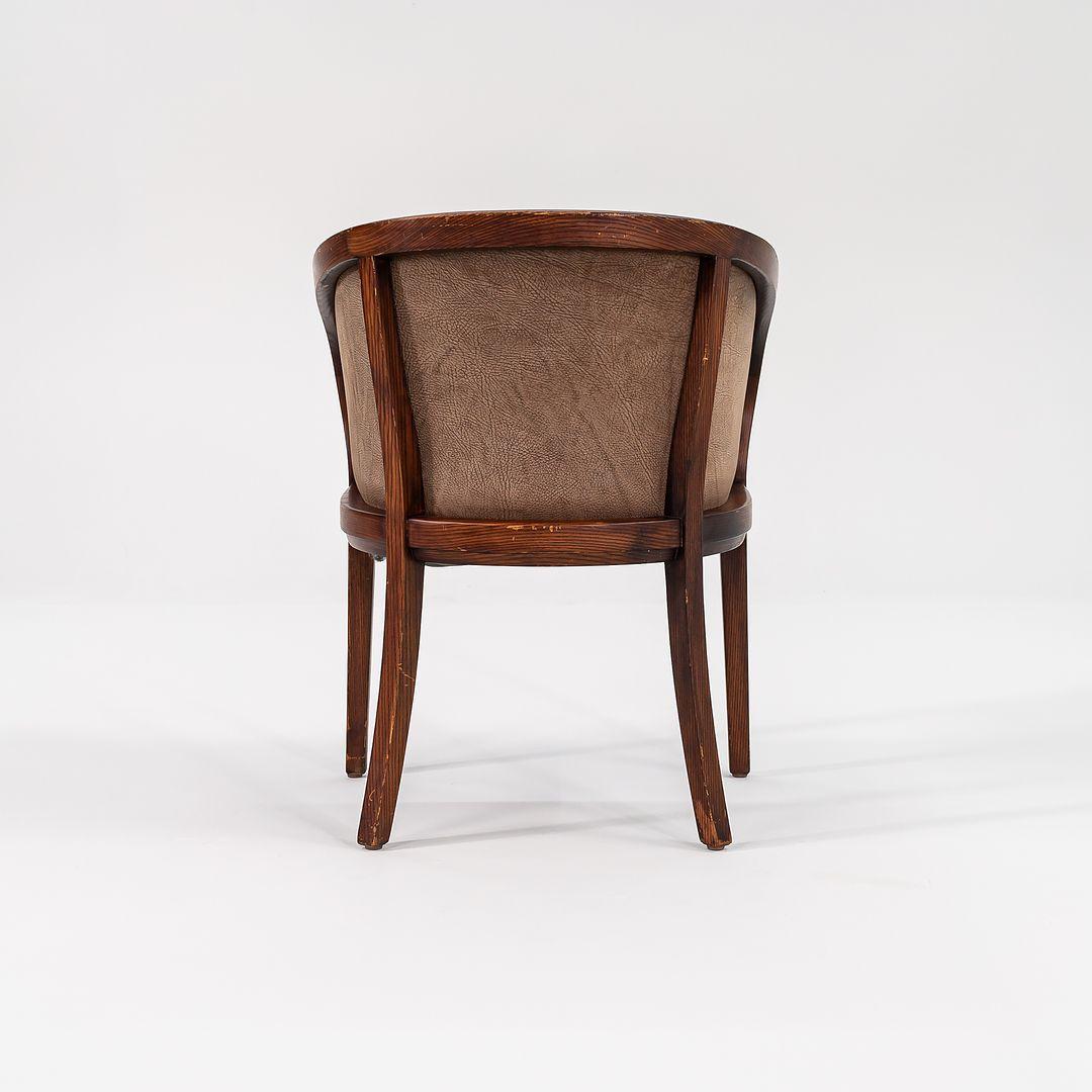 1980s Pair of Ward Bennett for Brickel Associates Yoke Chairs in Oak and Suede For Sale 1