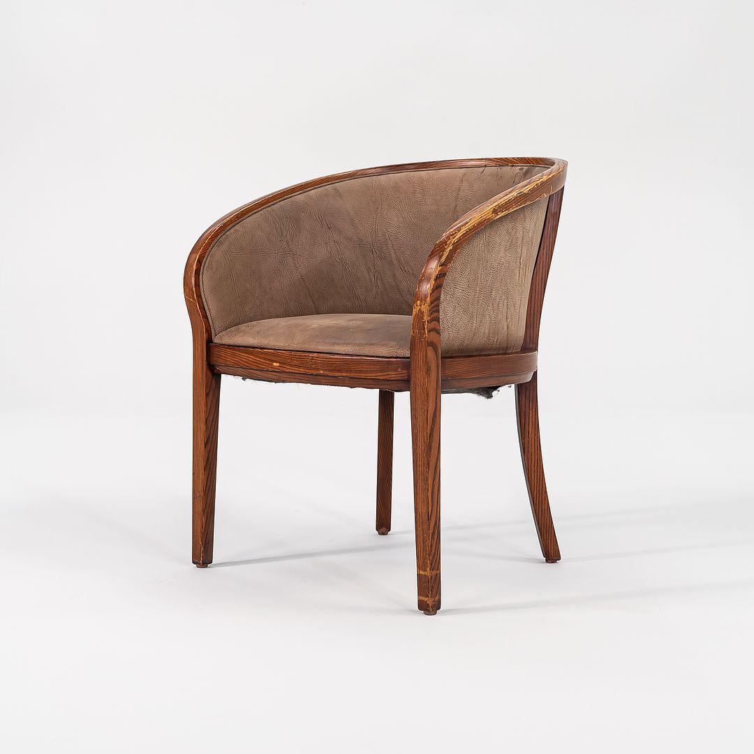 1980s Pair of Ward Bennett for Brickel Associates Yoke Chairs in Oak and Suede For Sale 2