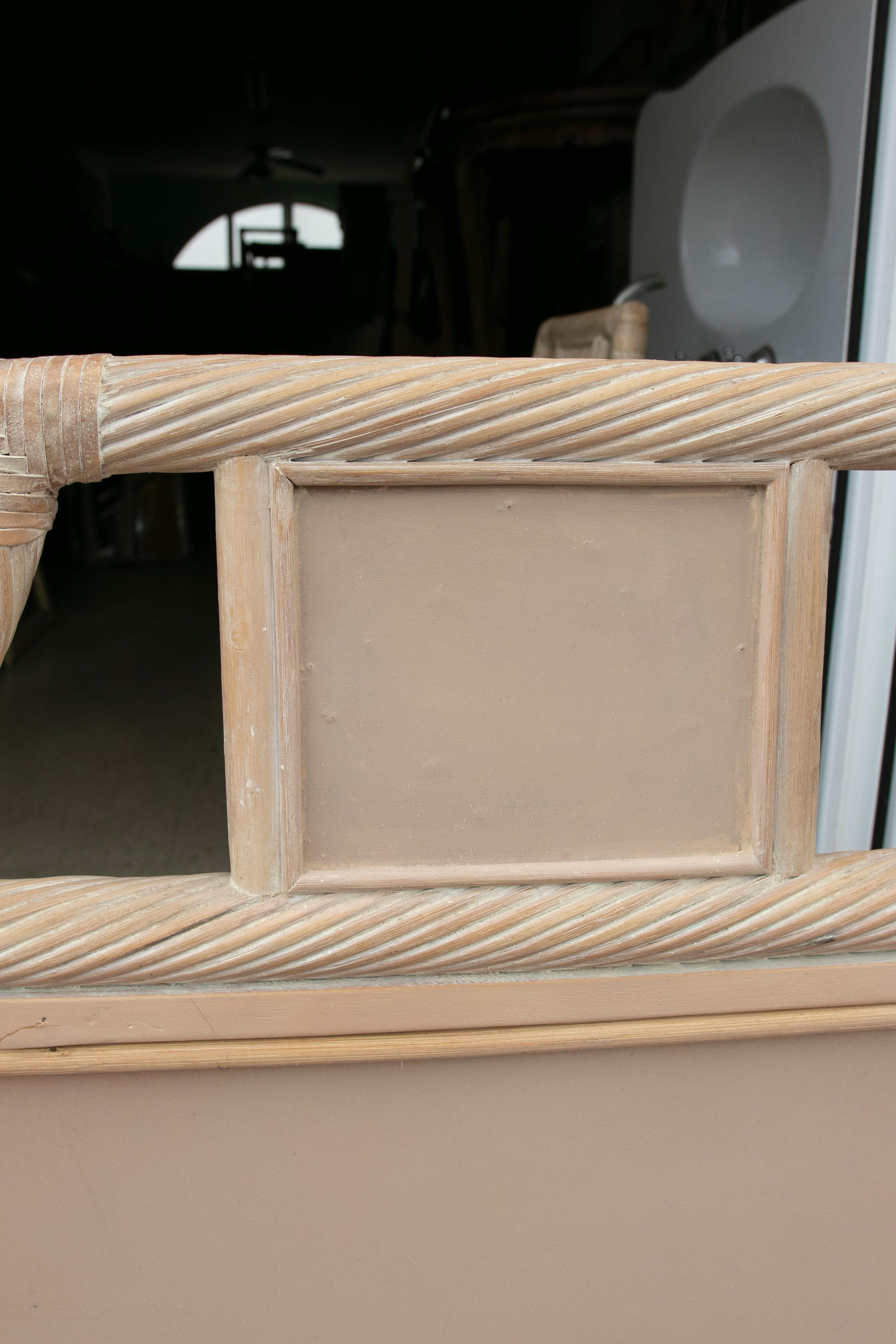 1980s Pair of Wicker Wall Mirrors  13