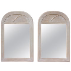 1980s Pair of Wicker Wall Mirrors