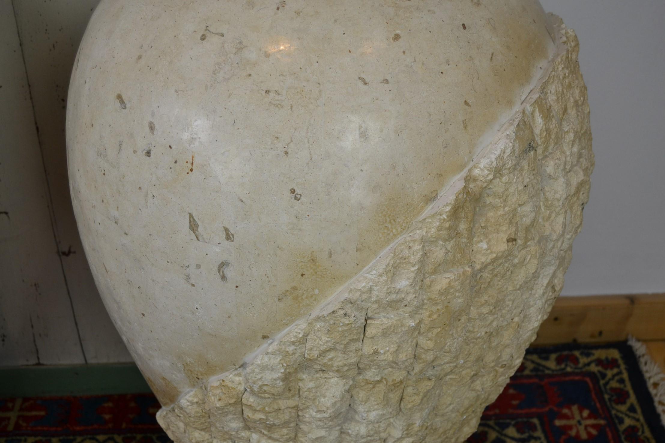 1980s Pair of XL Mactan Stone Vases 1