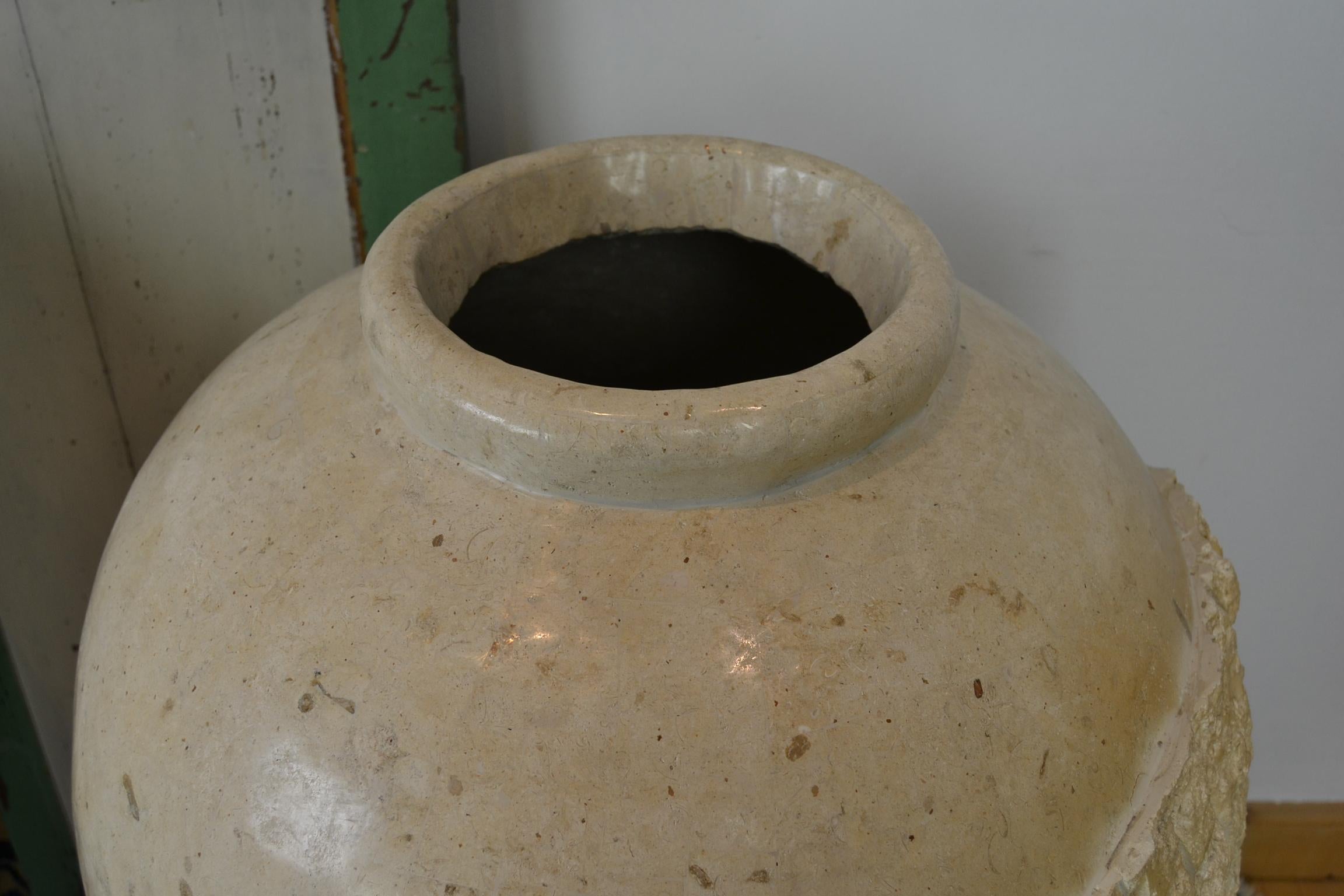 20th Century 1980s Pair of XL Mactan Stone Vases