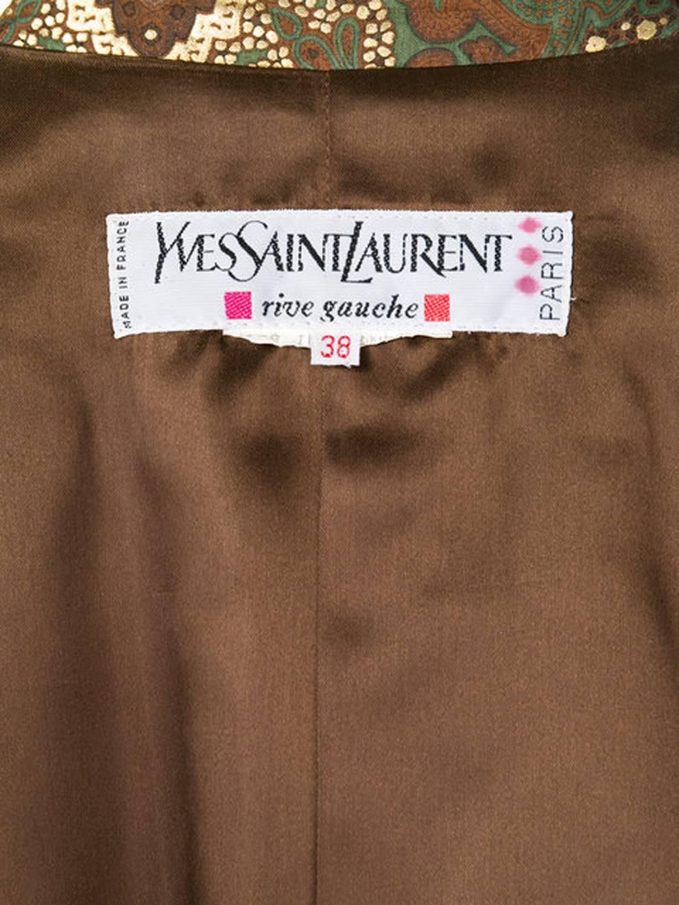Women's Yves Saint Laurent Paisley Silk Trench Coat, 1980s 