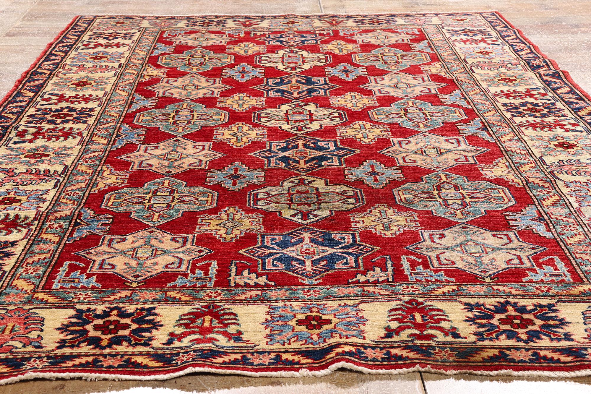 XX secolo 1980's Pakistani Shirvan Carpet with Modern Style in vendita