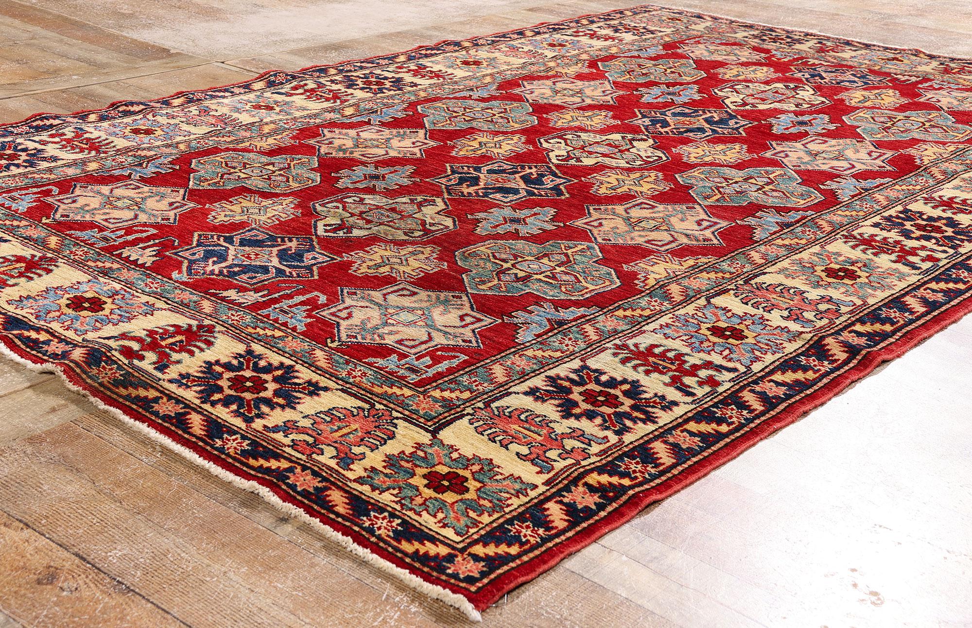 Pakistano 1980's Pakistani Shirvan Carpet with Modern Style in vendita