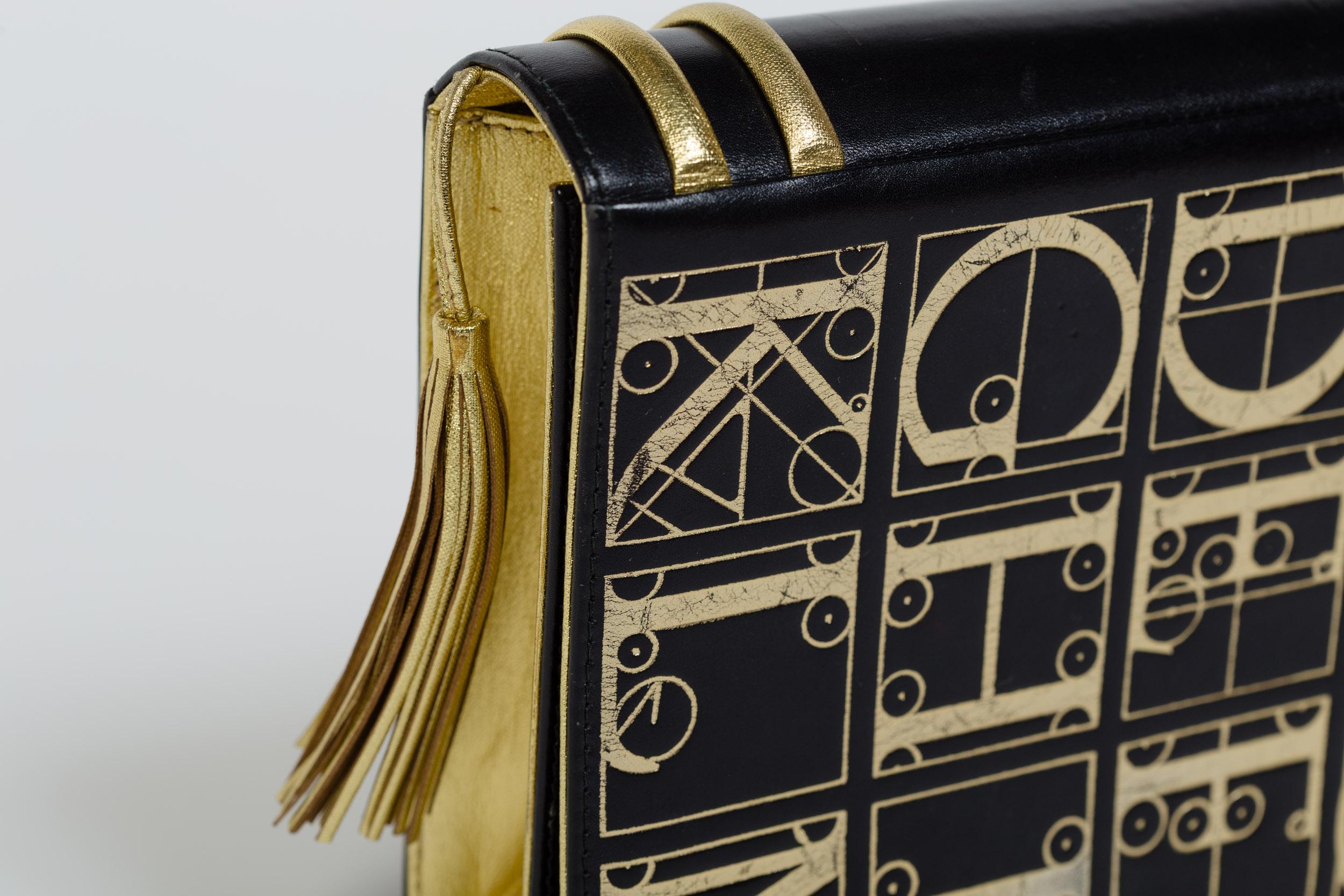 1980er Jahre Paloma Picasso Antik Gold Book Bag Clutch mit abnehmbarem Riemen 6