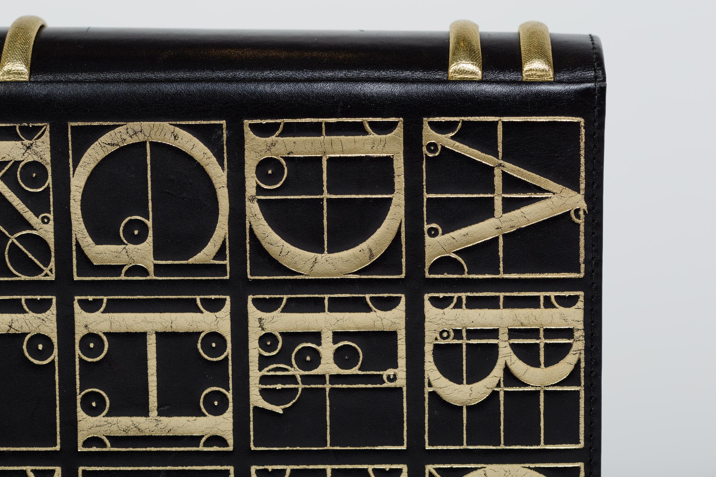 1980er Jahre Paloma Picasso Antik Gold Book Bag Clutch mit abnehmbarem Riemen 7