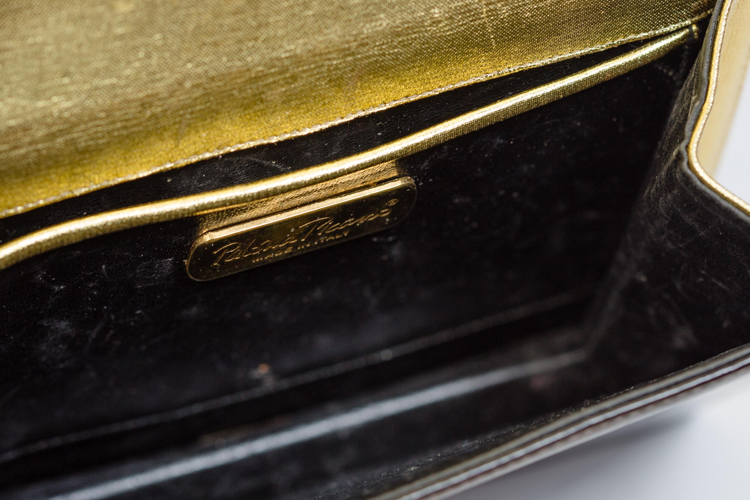 1980er Jahre Paloma Picasso Antik Gold Book Bag Clutch mit abnehmbarem Riemen 5