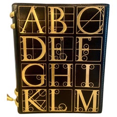 1980's Paloma Picasso Black and Gold Book Bag Clutch