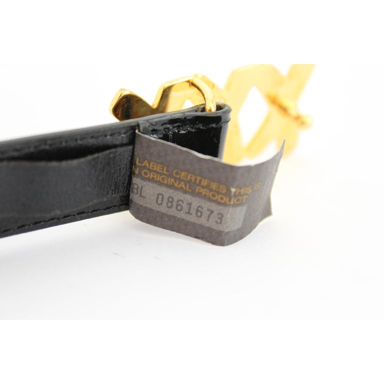 1980s Paloma Picasso Black Gold Patent Calf Vintage Sz 26 Triple X Belt ...