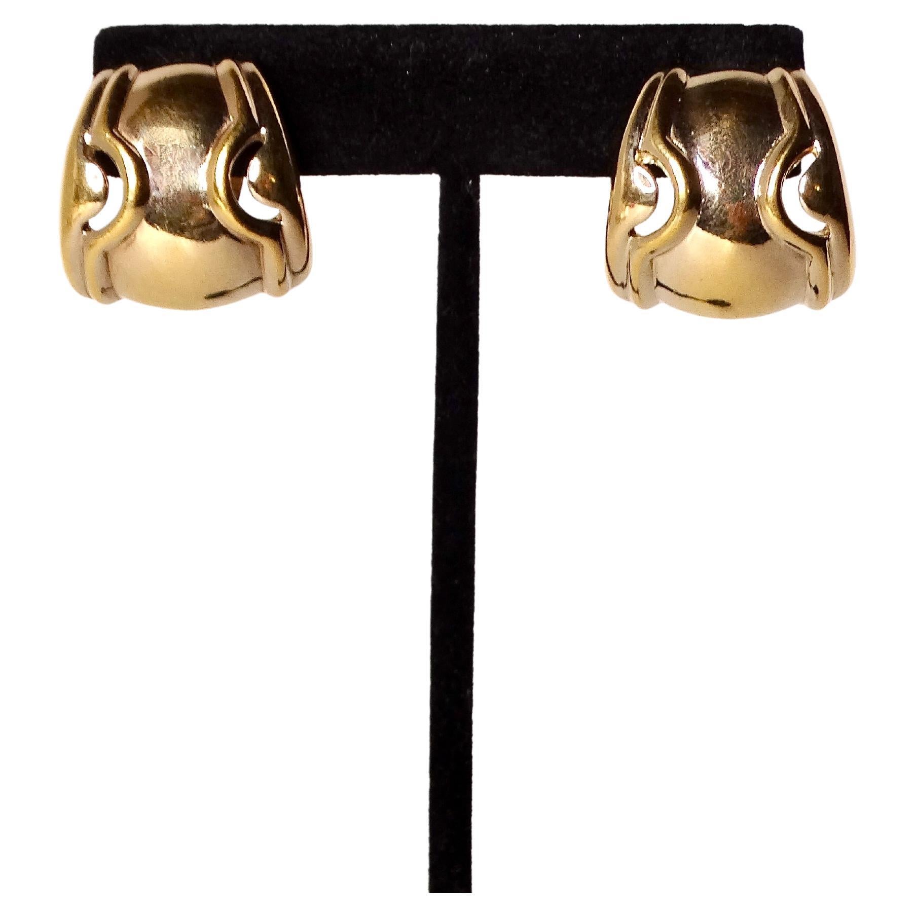 Orecchini a clip geometrici astratti placcati in oro 18k di Panetta degli anni '80 in vendita 2