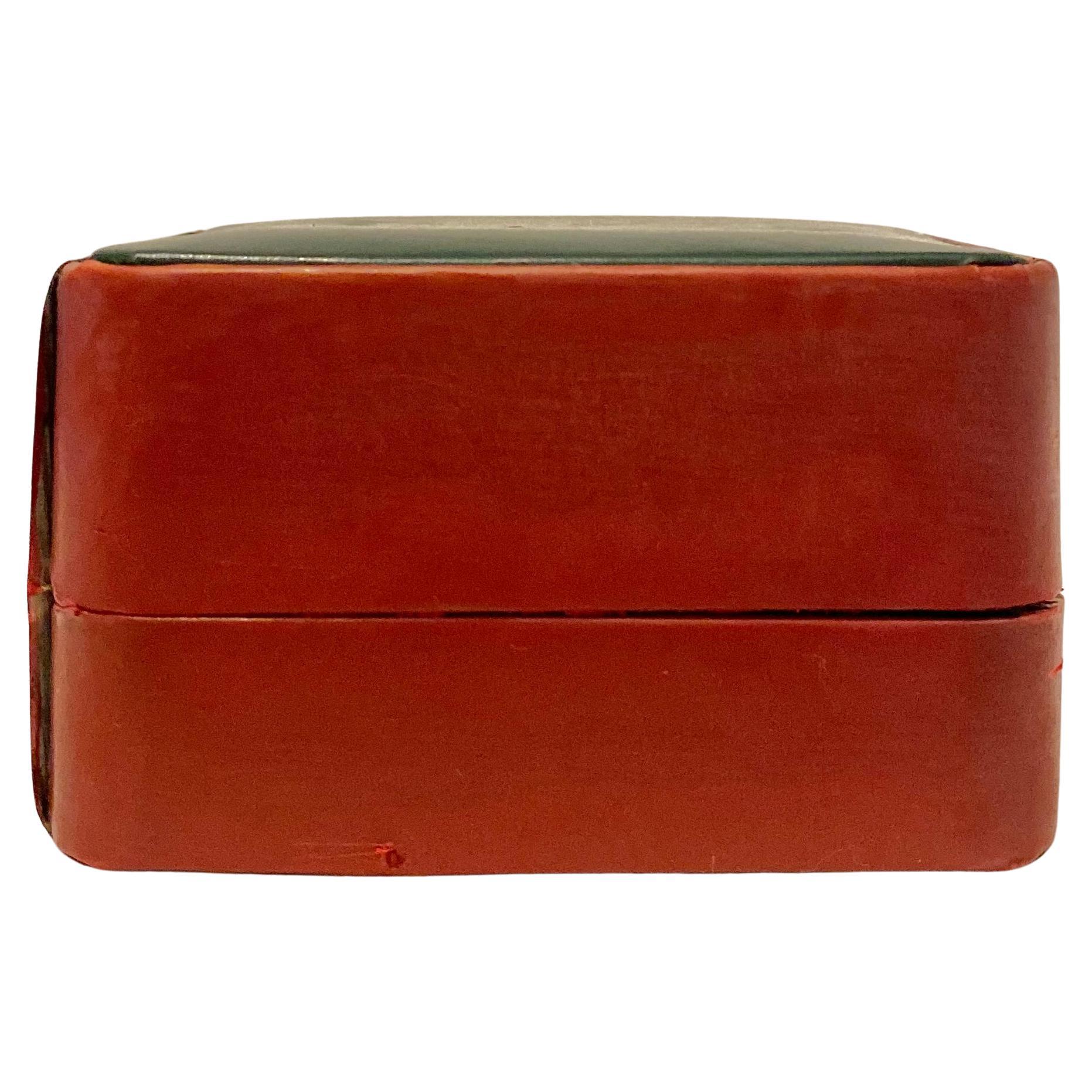 Green 1980s Paolo Gucci Leather Jewelry Box For Sale