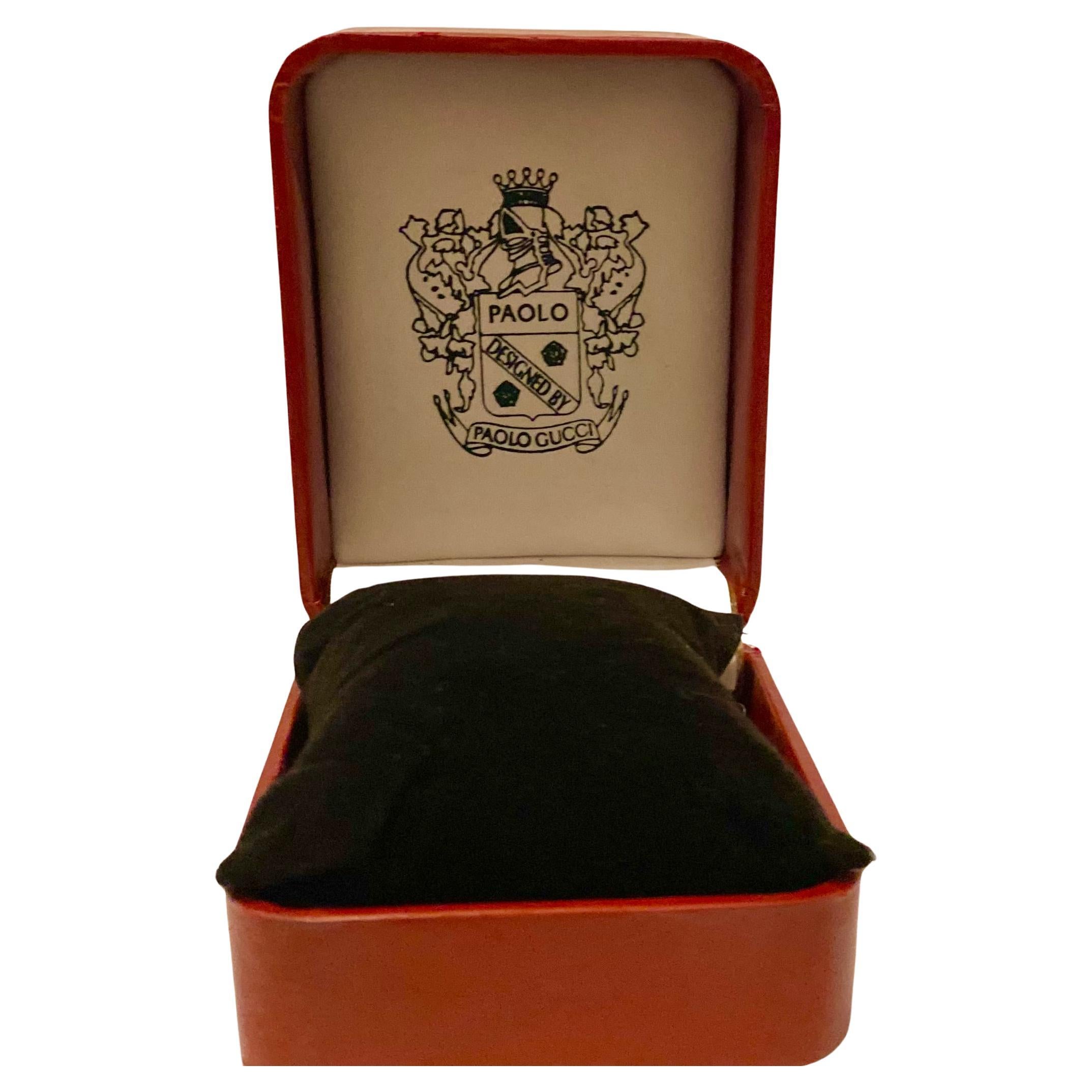 Women's or Men's 1980s Paolo Gucci Leather Jewelry Box For Sale