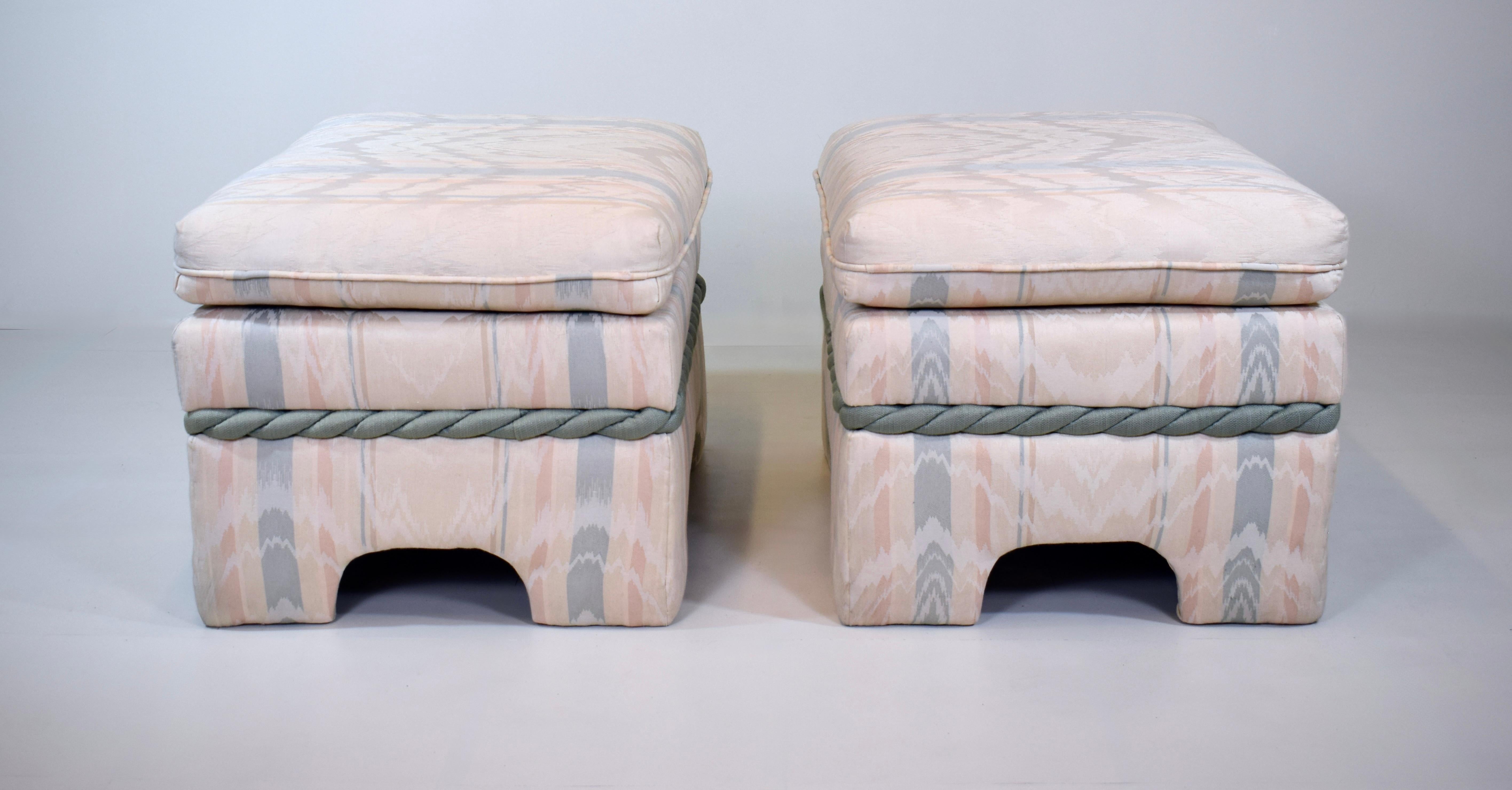 American 1980's Parsons Ottoman Benches After Milo Baughman For Sale
