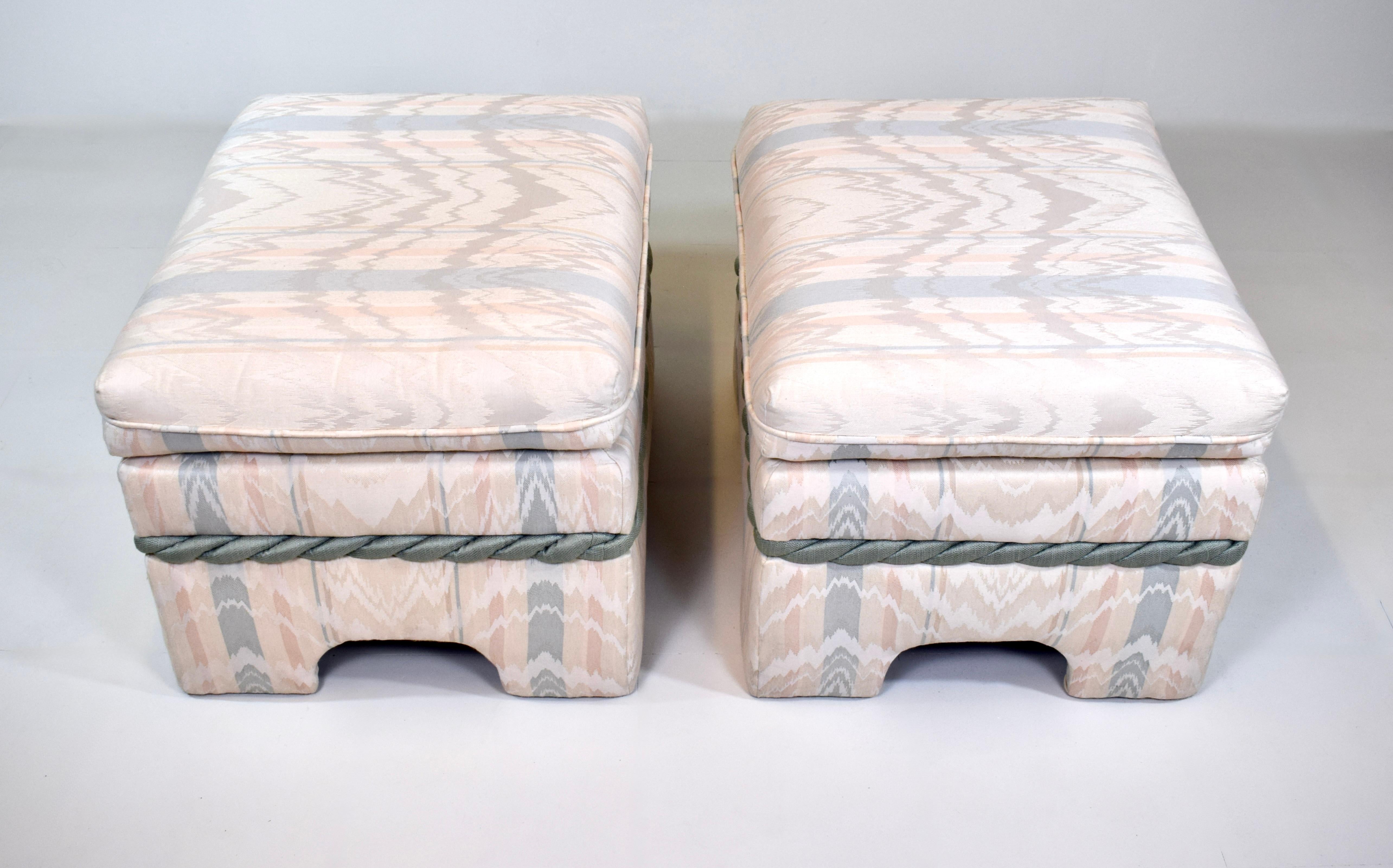 Late 20th Century 1980's Parsons Ottoman Benches After Milo Baughman For Sale