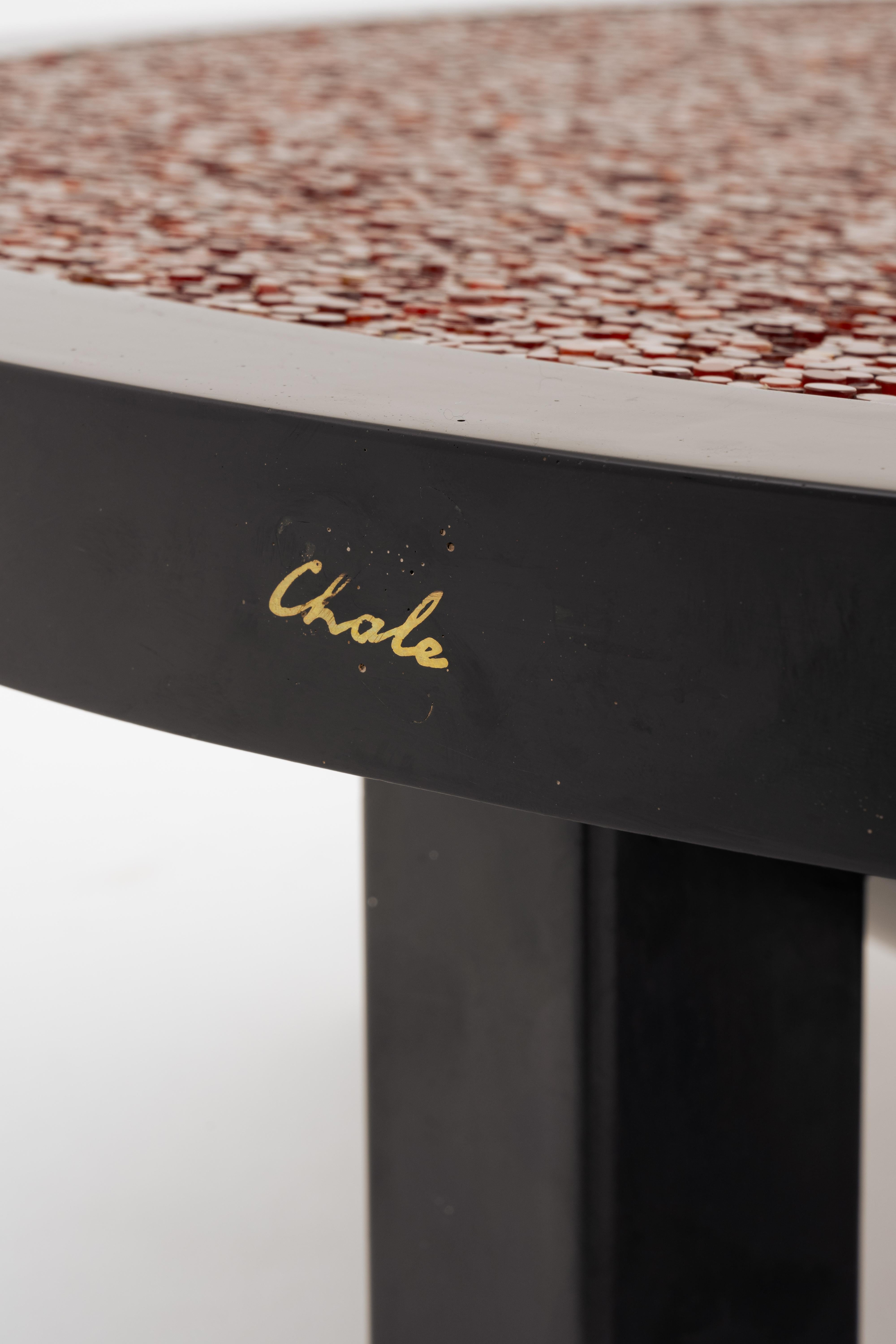 Mosaïque Table basse Pastilles éclairée des années 1980 par Ado Chale en vente