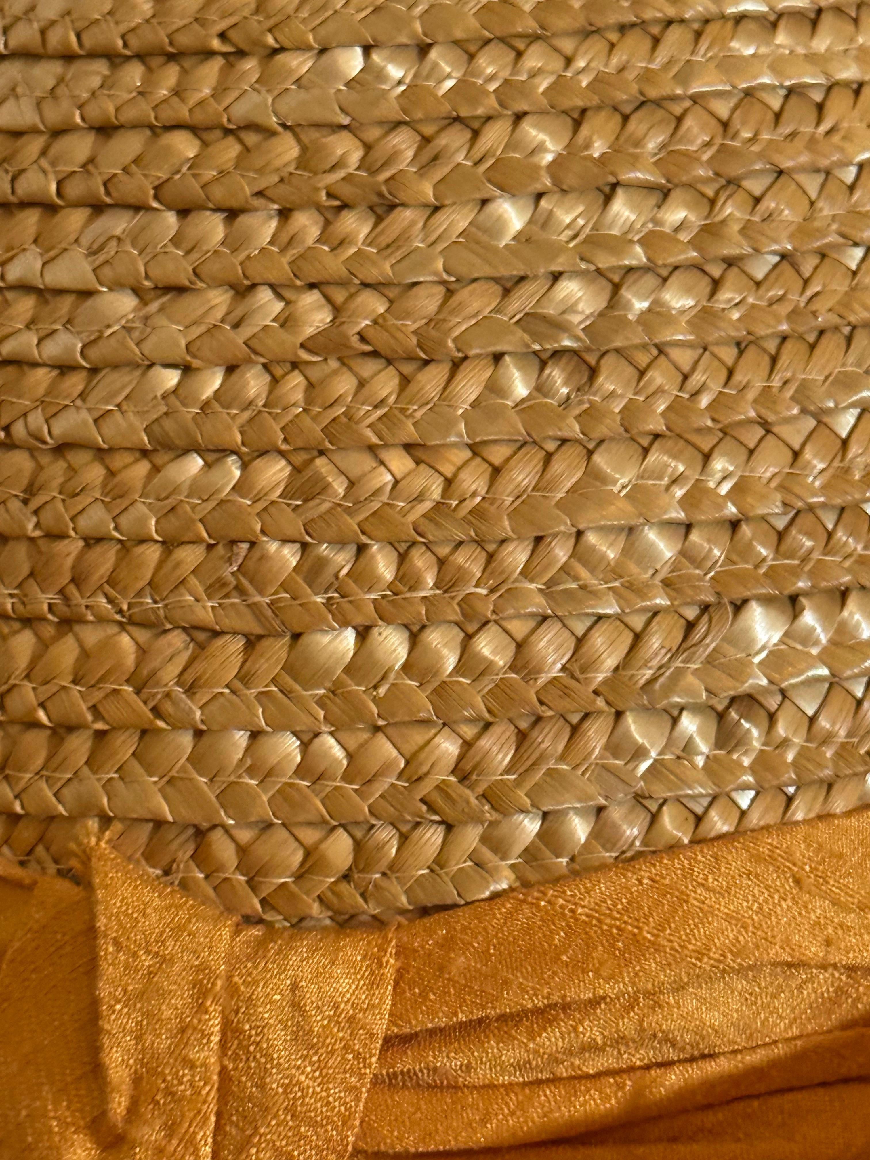 Sombrero de verano de paja astillada estilo sombrerero Patricia Underwood, años 80 en venta 4