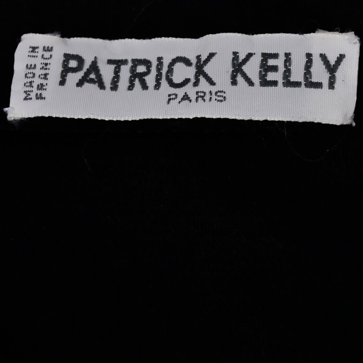 1980s Patrick Kelly Dress in Pink & Black Color Block Jersey Flounce Ruffle 3