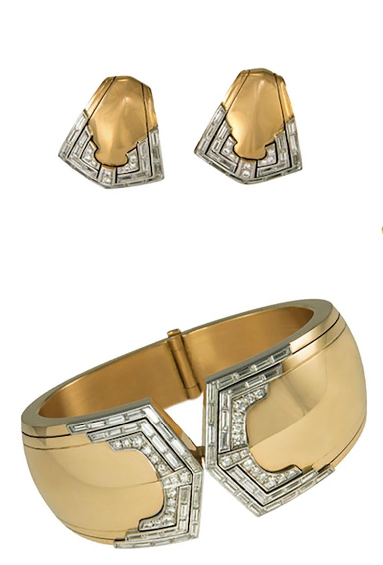 Paul Binder Diamond and Gold Bracelet 1980s For Sale at 1stDibs