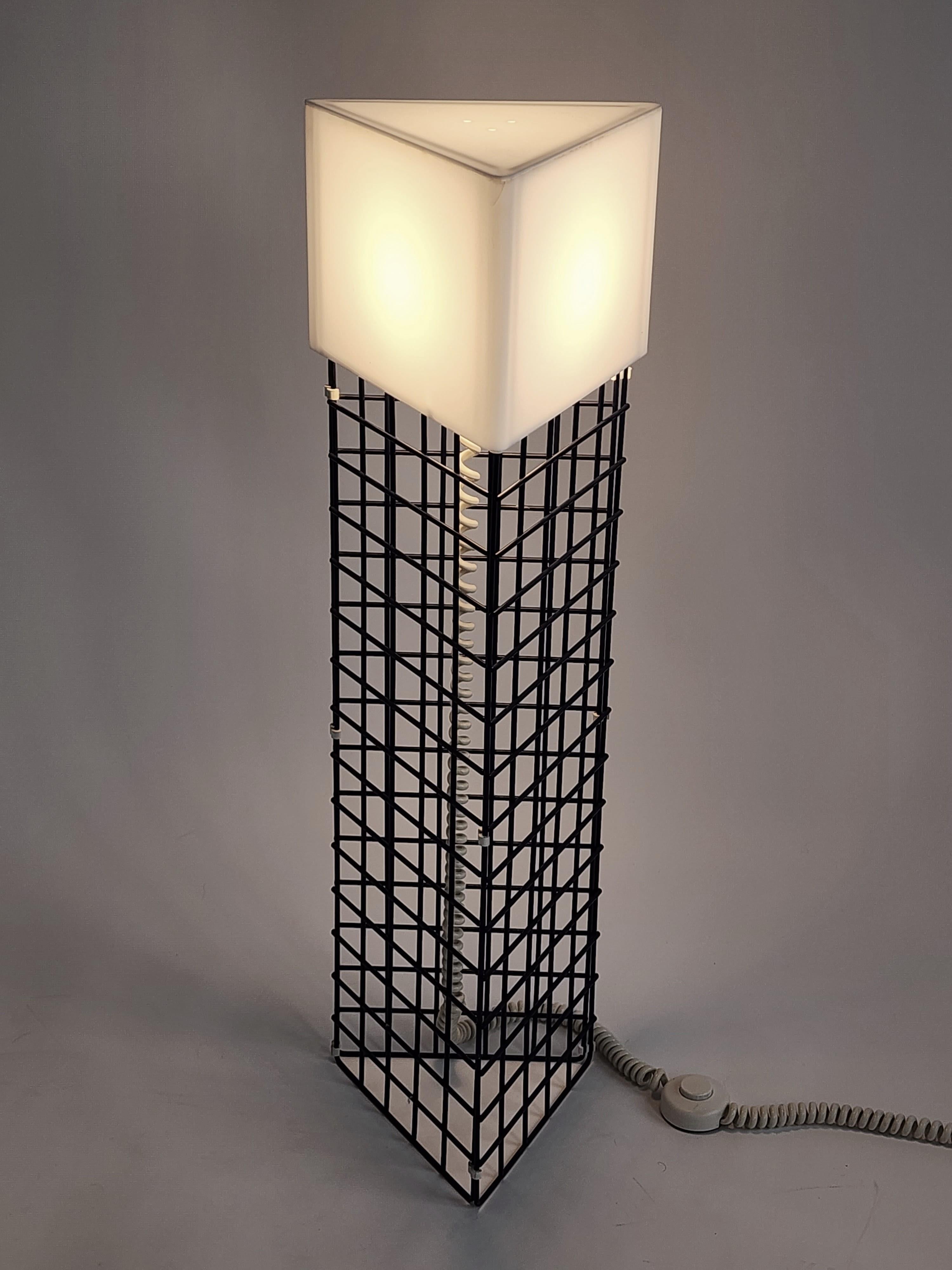 Modern 1980s Paul Mayen Style Grid Floor Lamp, Italy For Sale