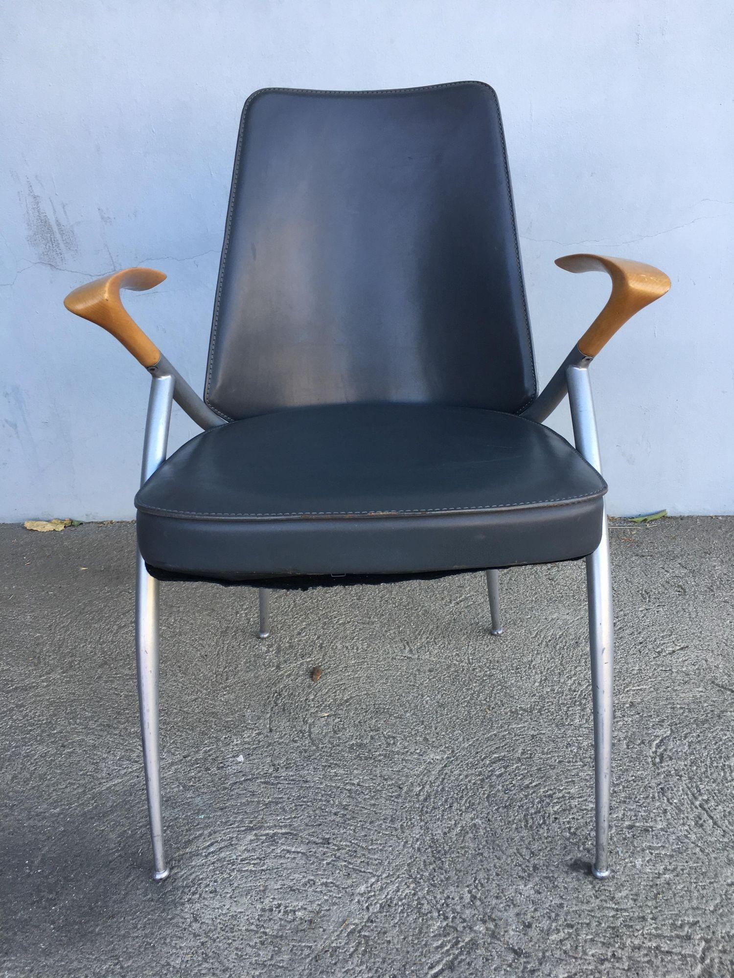 1980's Paul Tuttle Style Post Modernist Dining Chair Set of four In Good Condition For Sale In Van Nuys, CA