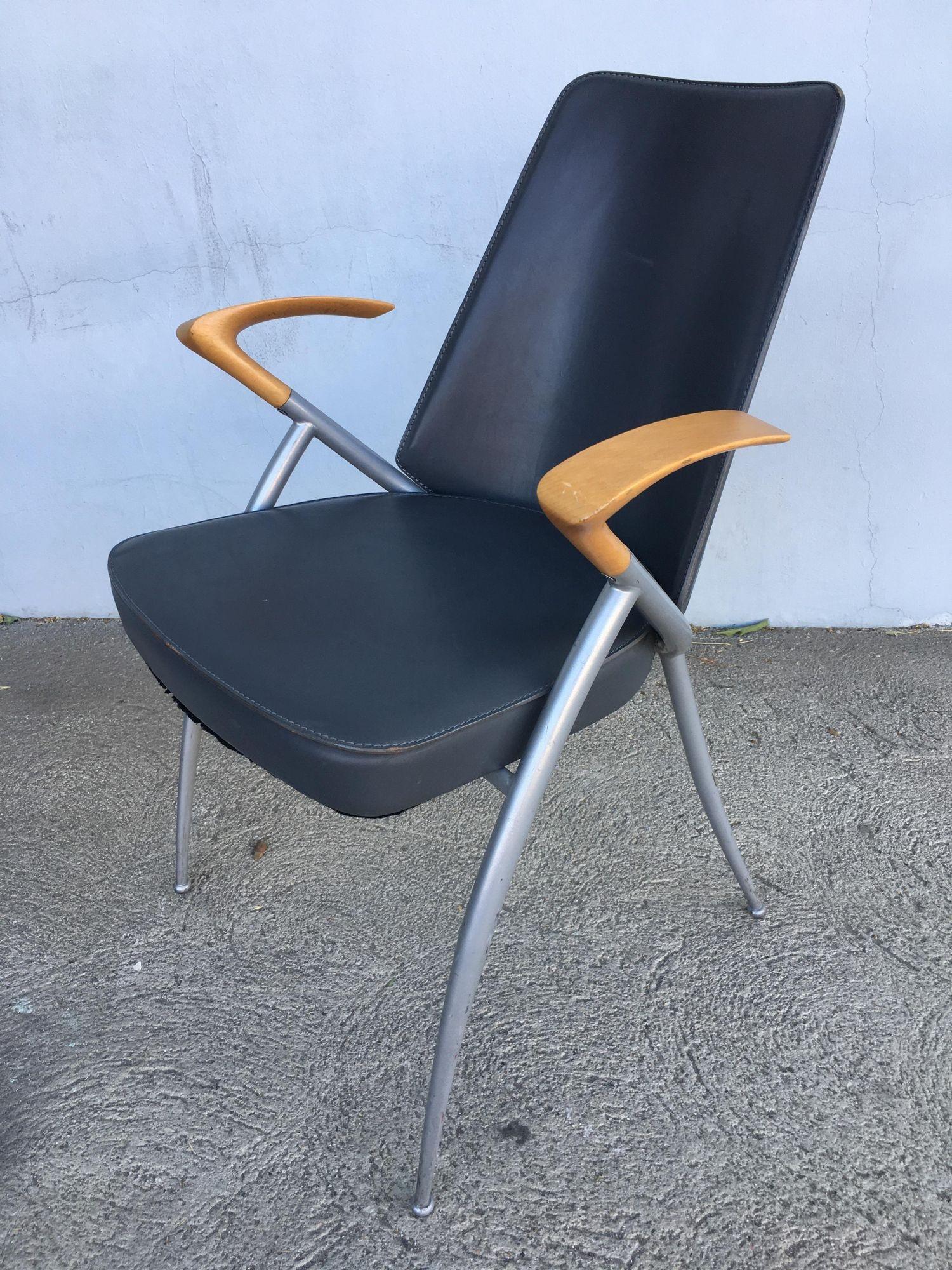 20th Century 1980's Paul Tuttle Style Post Modernist Dining Chair Set of four For Sale