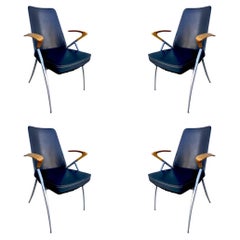 1980's Paul Tuttle Style Post Modernist Dining Chair Satz von vier
