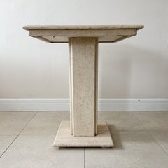 1960s Pedestal Travertine Chess Table