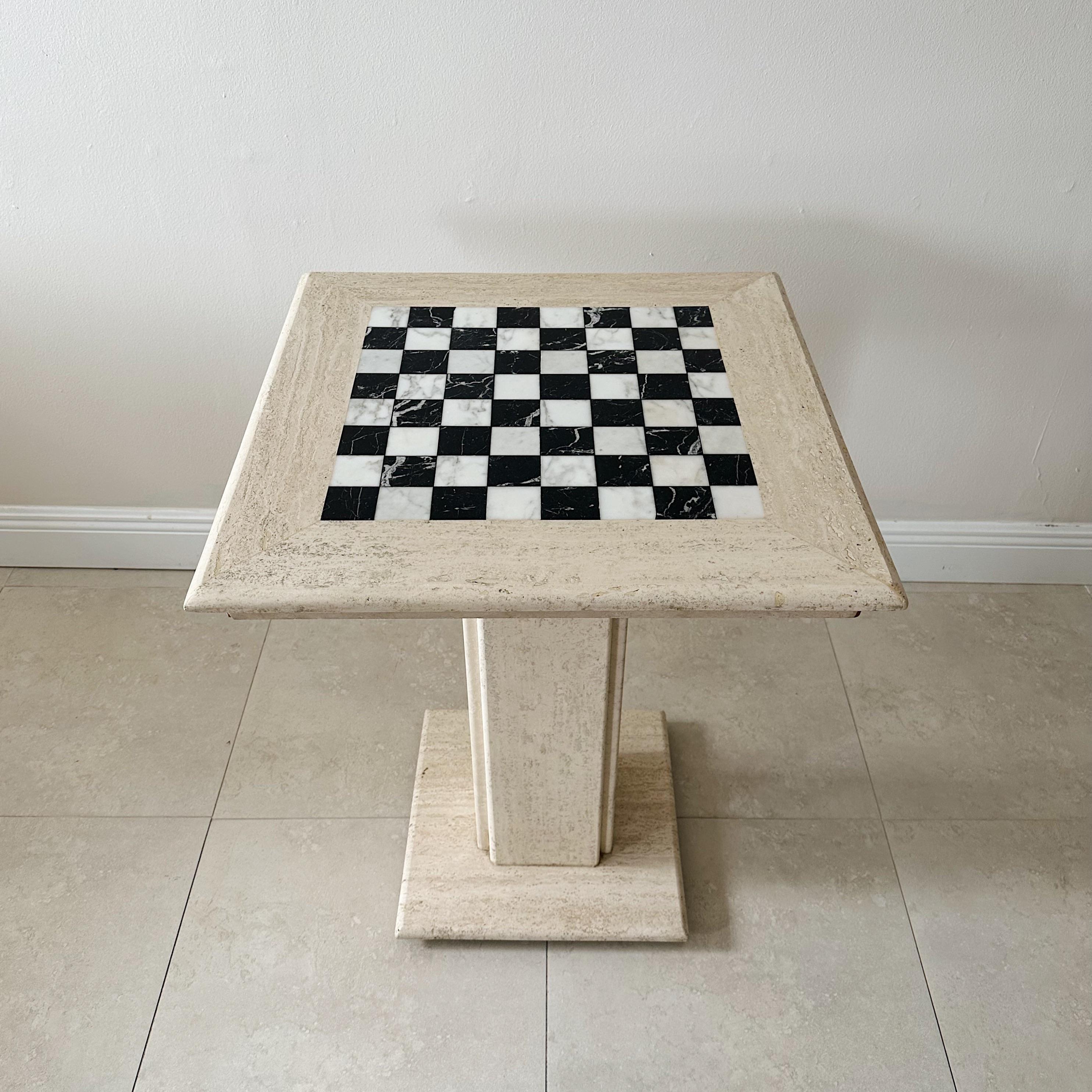 pedestal chess table