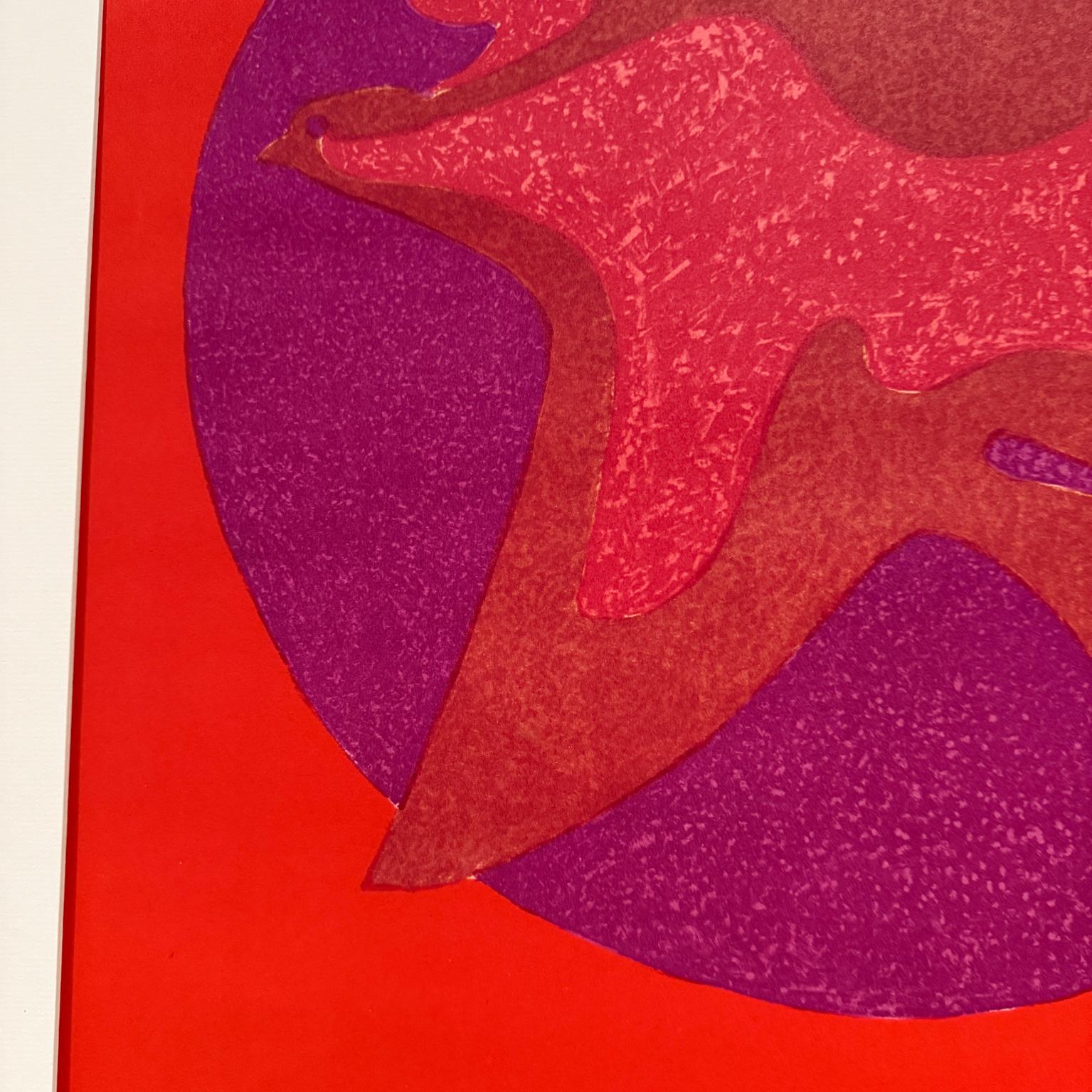 Litografía de Arte Moderno de Pedro Coronel de los años 80 Paloma Abstracta en venta 2