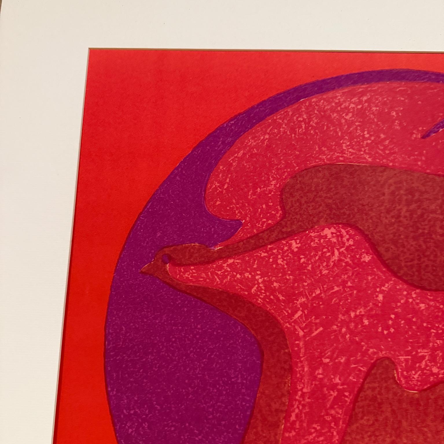 Litografía de Arte Moderno de Pedro Coronel de los años 80 Paloma Abstracta finales del siglo XX en venta