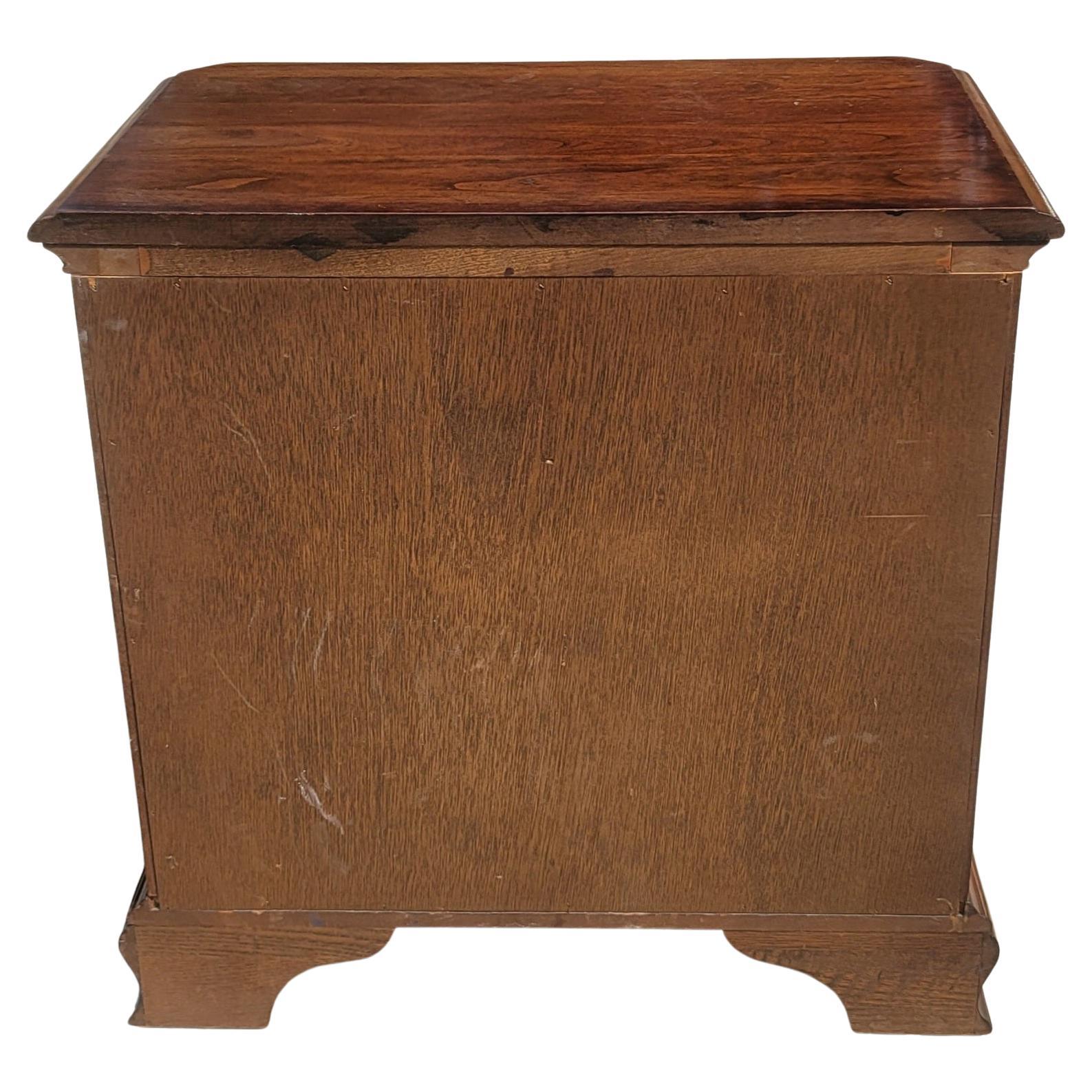 Brass 1980s Pennsylvania House Solid Fretwork Cherry Bedside Table Nighstand For Sale