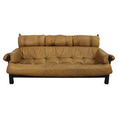 1980s Percival Lafer Style Leather Sofa by Gerard Van Den Berg for Montis