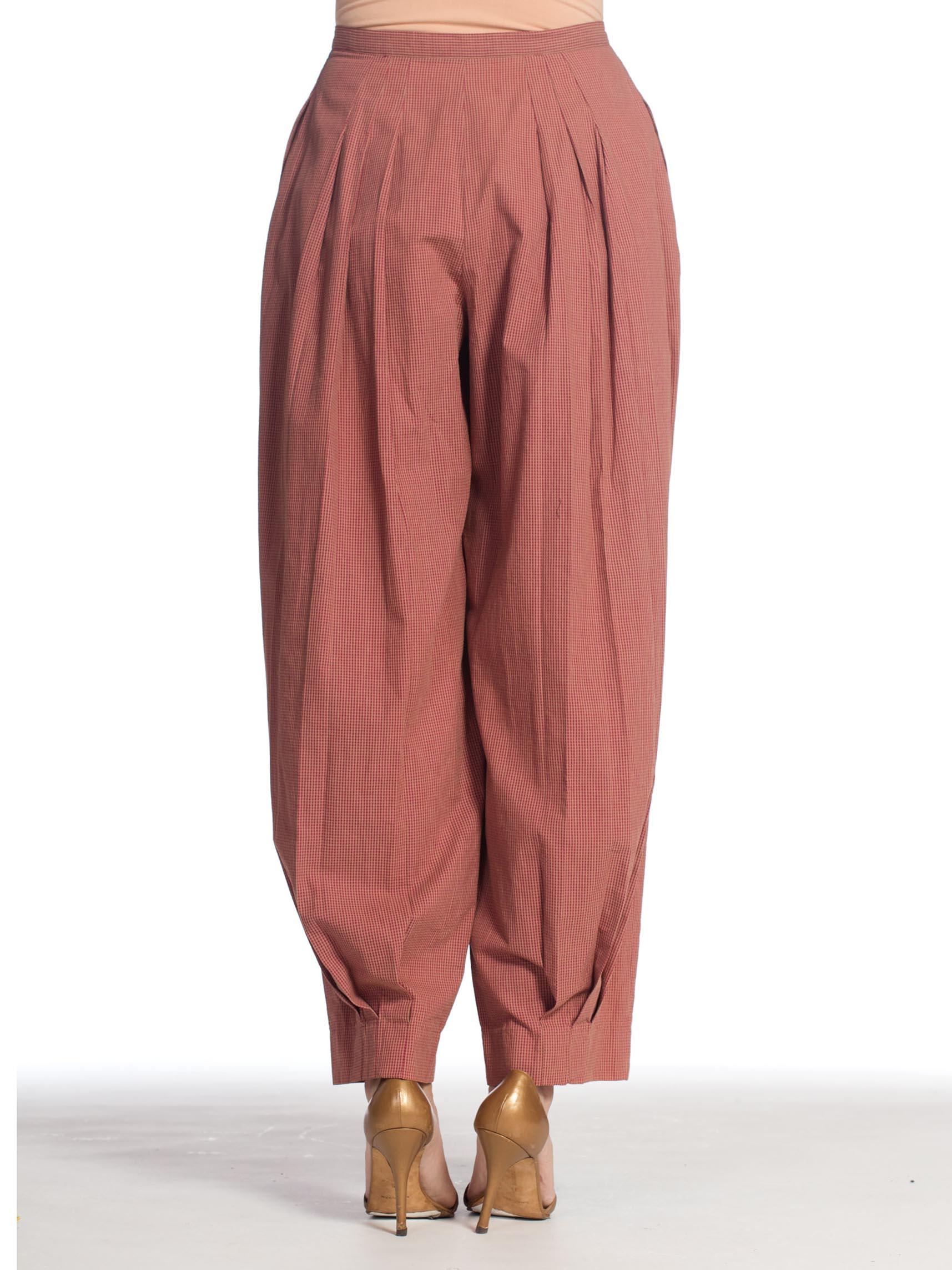 1980S Perry Ellis Triple Pleated Cotton Wide Leg Pants In Excellent Condition In New York, NY