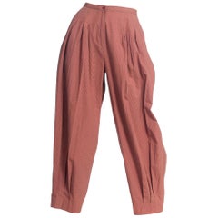 Retro 1980S Perry Ellis Triple Pleated Cotton Wide Leg Pants