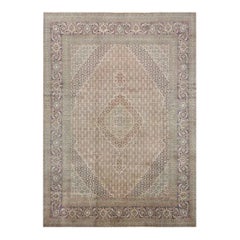 1980s Persian Tabriz Masterpiece Area Rug, Hand-Knotted Floral Rug, 8'5" x 11'6"