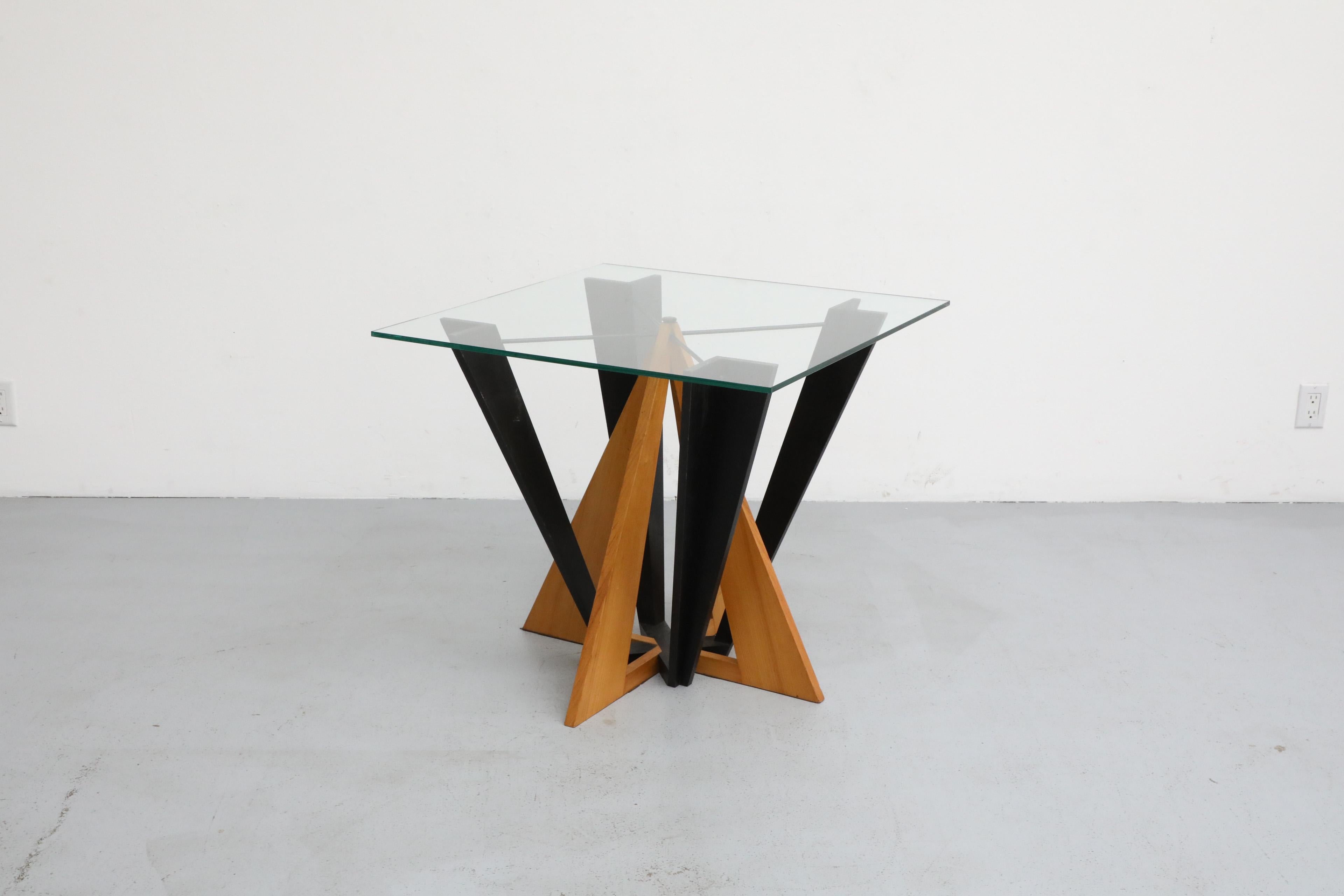 Glass 1980's Peter Shire Inspired Memphis Style Dining or Center Table For Sale