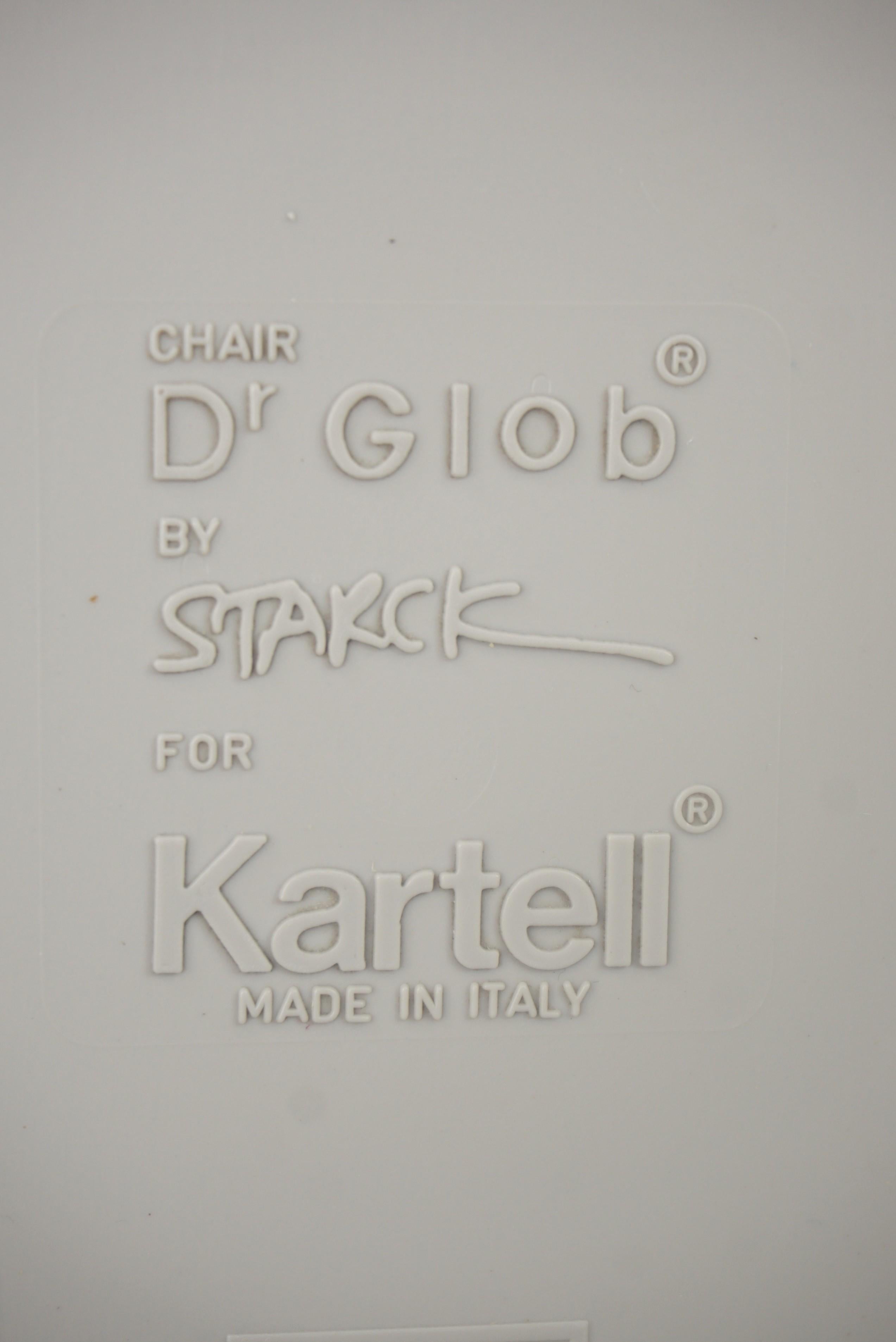 1980s Philippe Starck Design Set of 4 Chairs Dr Glob Model for Kartell 8