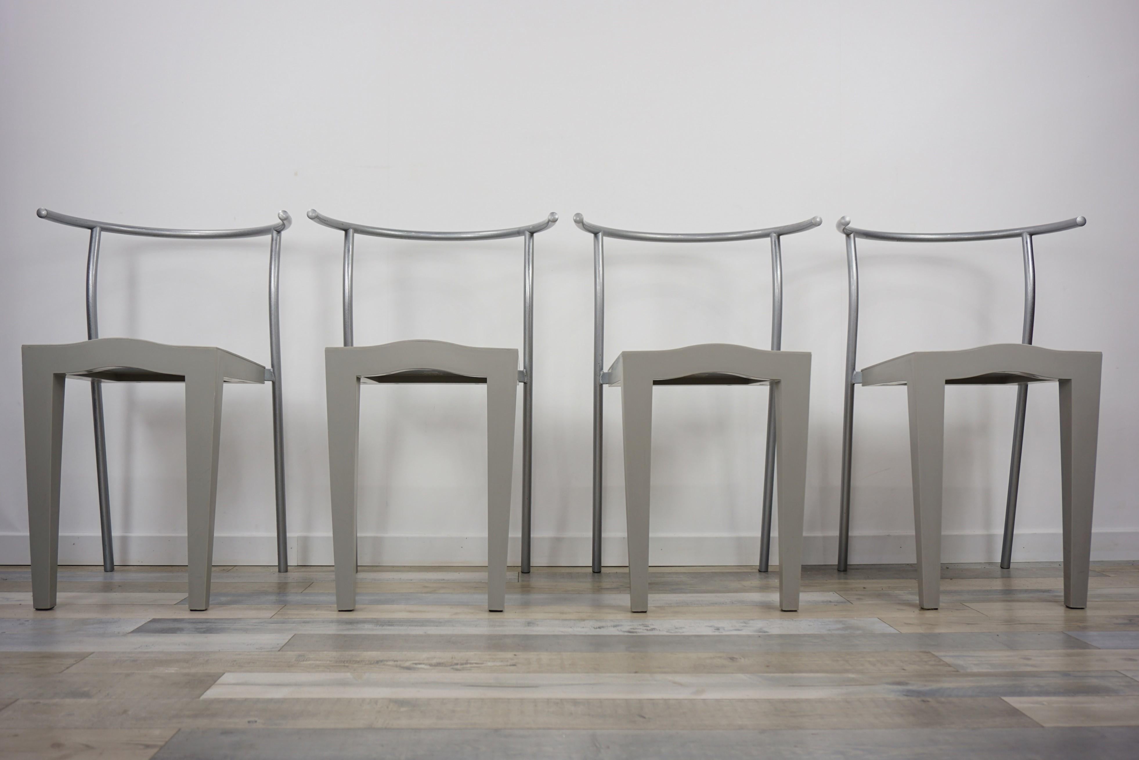 1980 Philippe Starck Design Set of 4 Chairs Dr Glob Model for Kartell 9
