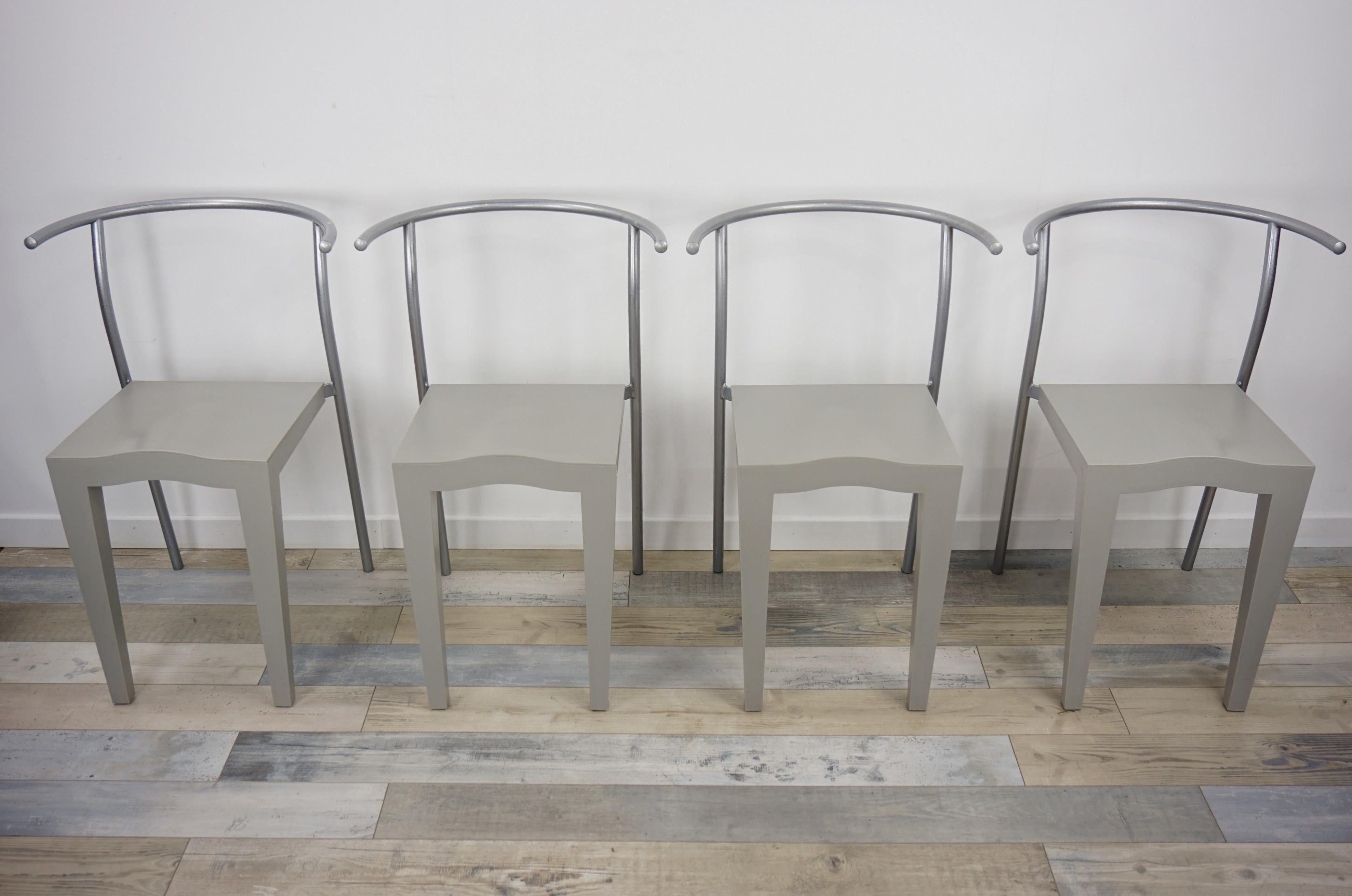 1980 Philippe Starck Design Set of 4 Chairs Dr Glob Model for Kartell 10